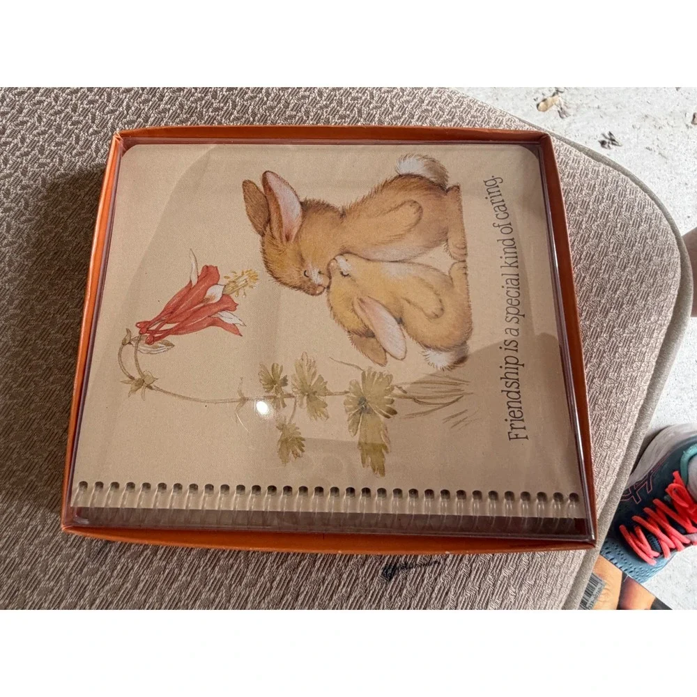 Vintage Hallmark Cuddlebunnies Address Book Bunny Rabbit Spiral Desk Toppers